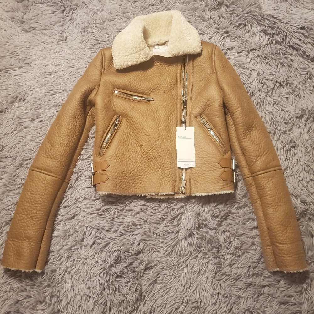 Suede shearling jacket Nwt